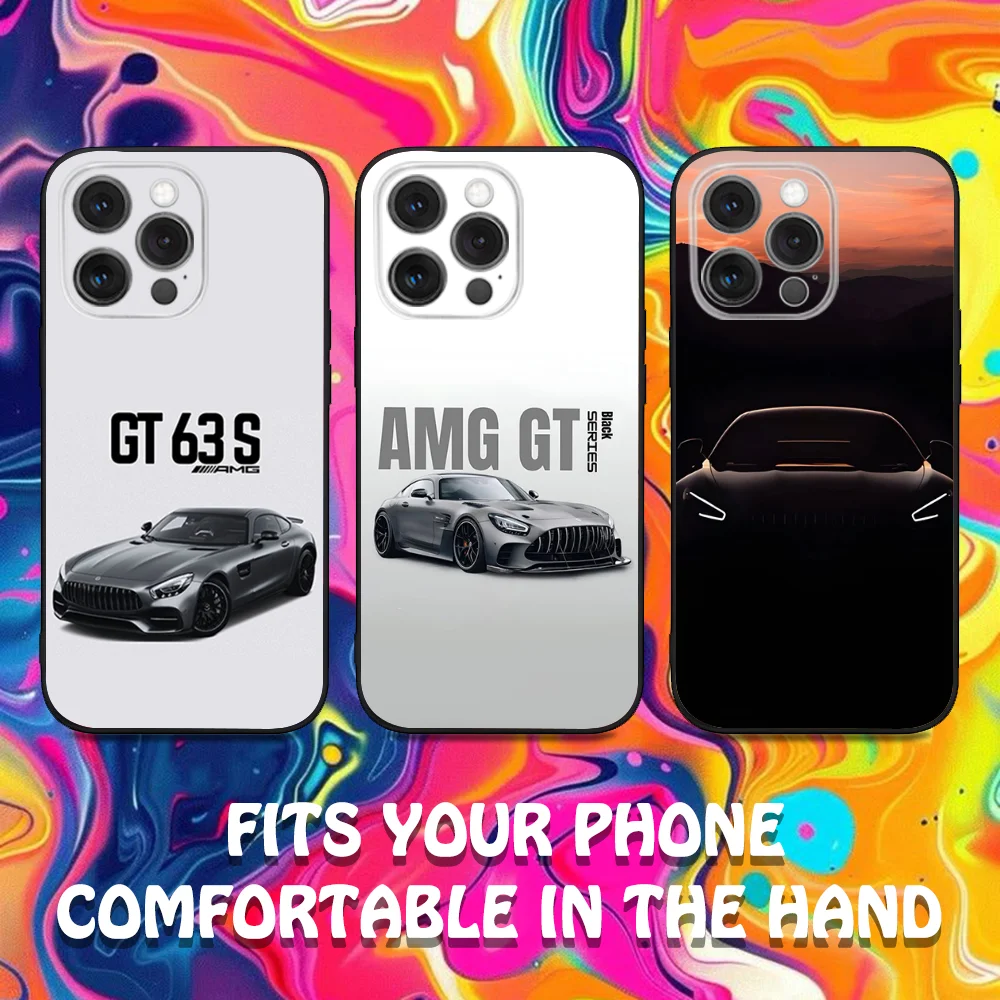 

AMG GT Car Phone Case For iPhone 16,15,14,13,12,11,Pro,Max,Plus,X,XS,XR,SE,8,7,Mini M-Mer-cedeses Soft Silicone Black Case