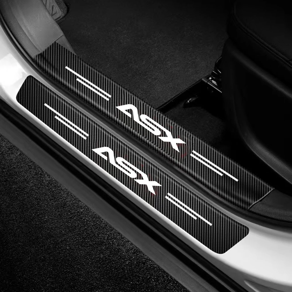 Car Door Sill Carbon Fiber Sticker Threshold Side Anti Scratch Tape Waterproof for Mitsubishi ASX Car Styling