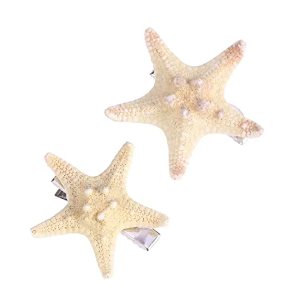 2PCS Cute Girl Headdress Starfish Hairpin Starfish Children's Hairpin, Random Size and Color