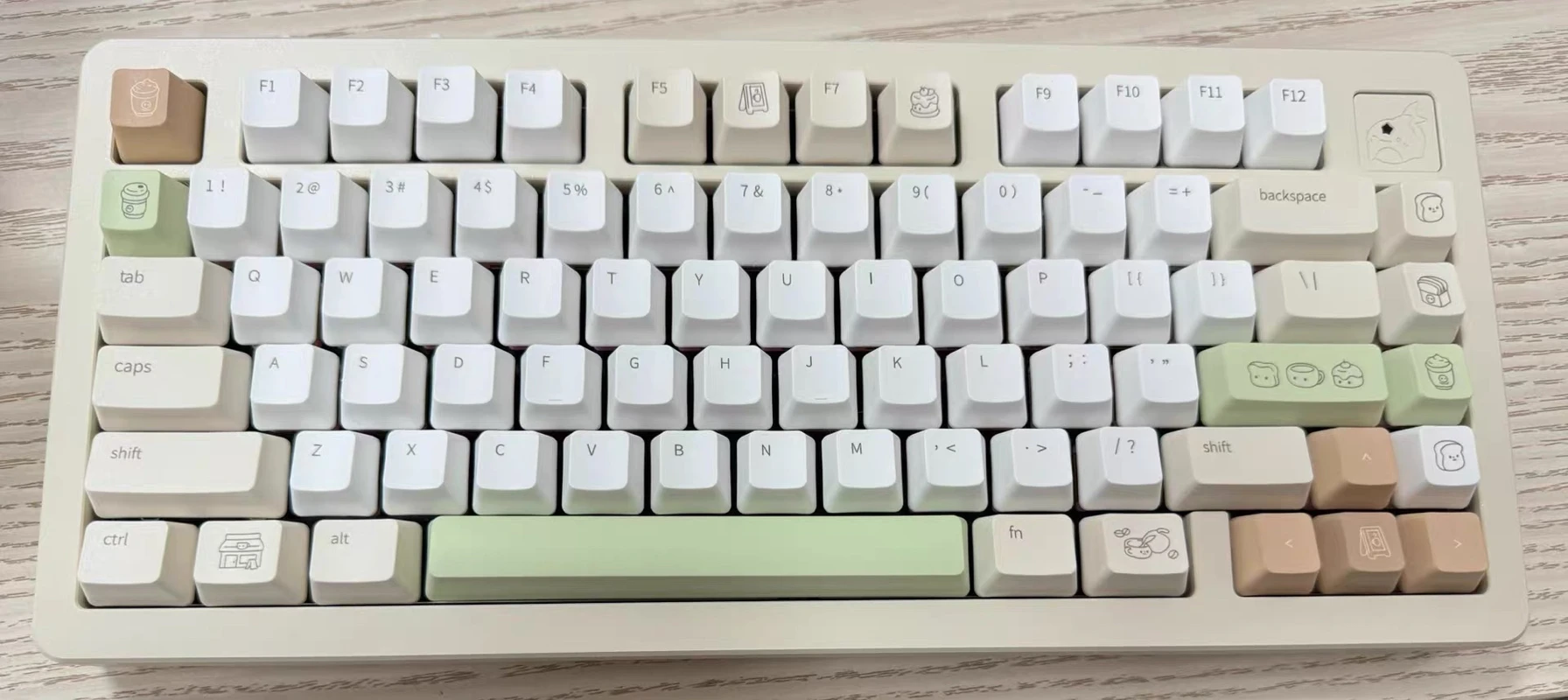 

Matcha cafe keycaps Original 1.8mm mechanical keyboard keycaps Cute animation peripheral sublimation material