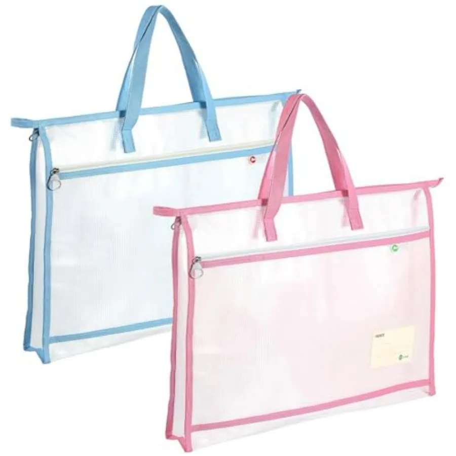 

A3 Project Bag for Quilting Craft Storage for Quilters Clear Mesh Design Art Supply Bag Artwork Storage Organize for Artworks C