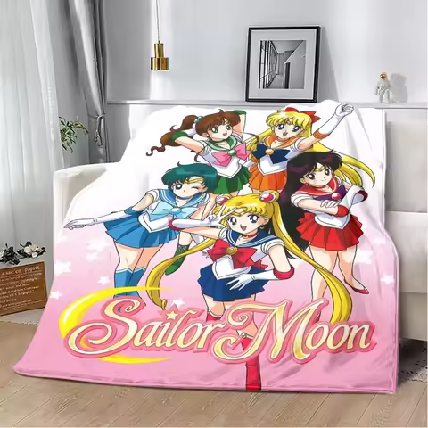 Anime Sailor Moons Cobertor Impresso, Cobertores Quentes de Piquenique Macio e Confort&aacute;vel, Viagem Dom&eacute;stica,
