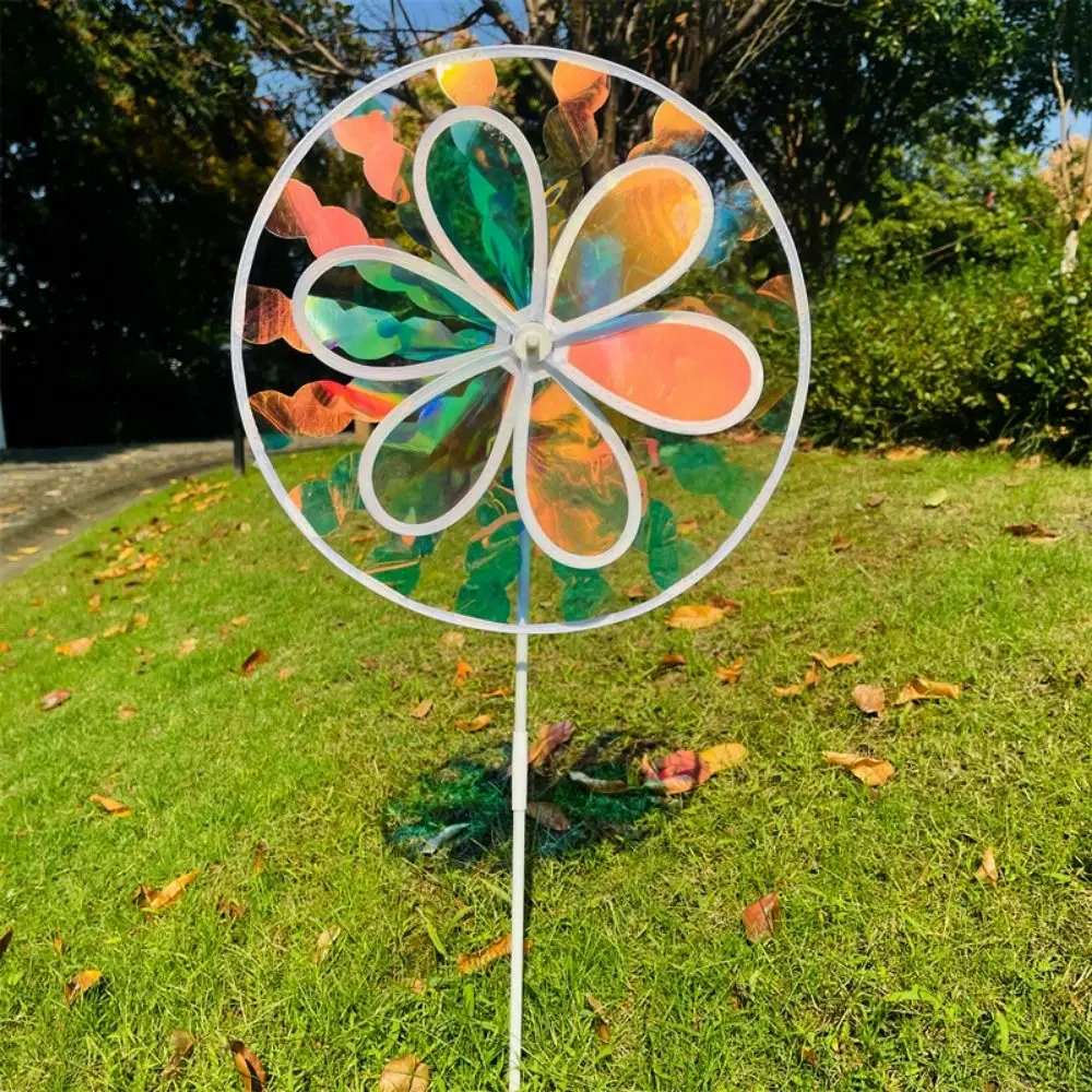 Multistyles Sunflower Windmill Diameter 27~38cm Double Layer Laser Dazzling Rotating Sunflower PVC