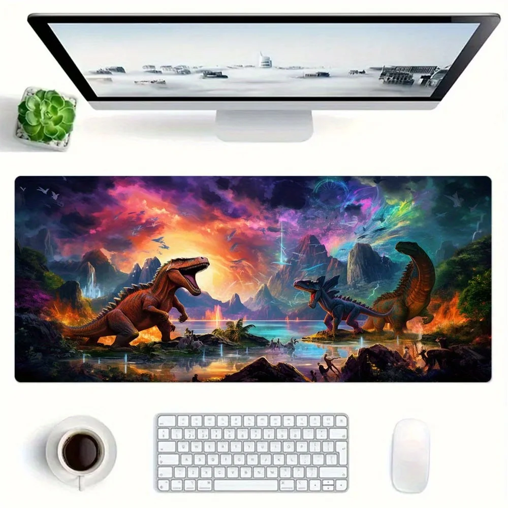 

Large Dinosaur Gaming Mouse Pad 900x400 Non-Slip Cooling Desk Mat for Office and Gamer Stylish Durable Keyboard Pad accessories