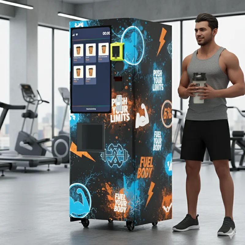 FOODLINE Park Sports Stall Protein Drink Machine Wind Resistant Cabinet Anti Collision SUS304 Mix Tank