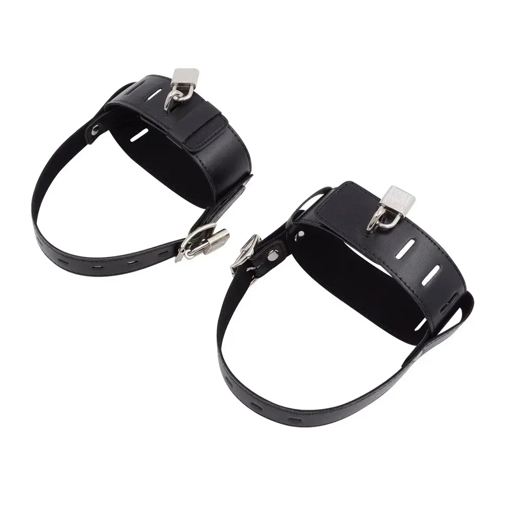 Lockable PU Leather Ankle Cuff Straps For High Heels BDSM Bondage Restraint Fetish Erotic Accessory Toy For Adult Women Couple view 3