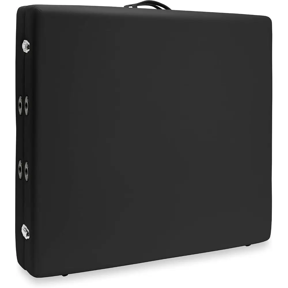 Portable Physical Therapy Massage Table - Low to Ground Stretching Treaent Mat Platorm - Black
