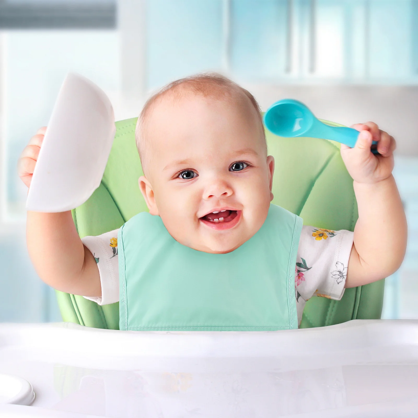 

1Set Baby Waterproof Soft Bib Adjustable Easy Feeding Bib Lightweight Portable Washable Infant Eating Apron