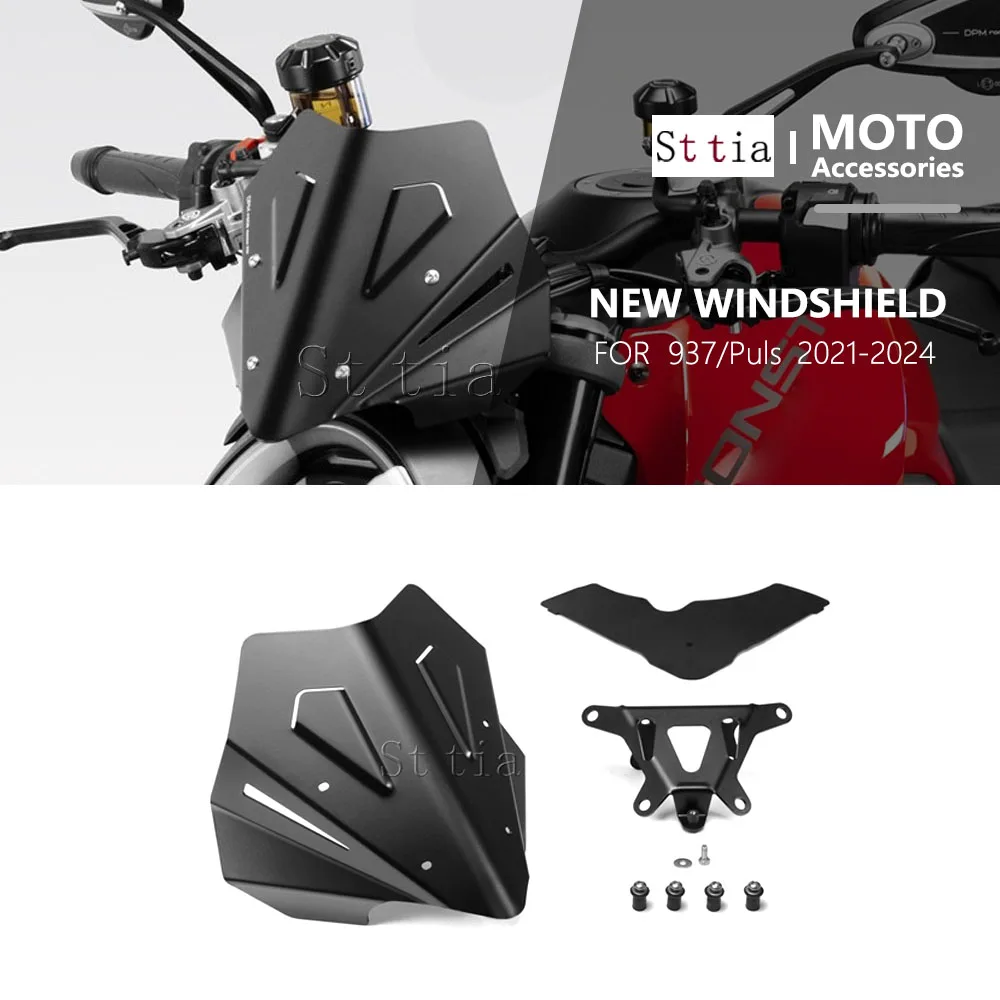 

2025 FOR DUCATI MONSTER 937 Plus MONSTER937 2021 2022 2023 2024 Motorcycle Windshield Aluminum Windscreen Wind Shield Deflector
