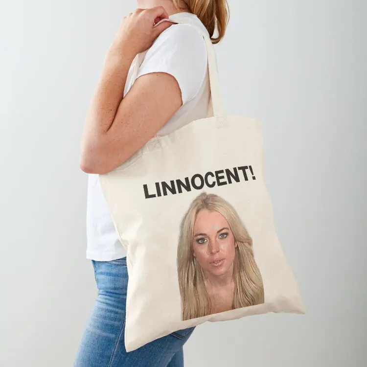 

Lindsay Lohan 'Linnocent!' mugshot Tote Bag Candy bags Canvas supermarket folding bag hand bag