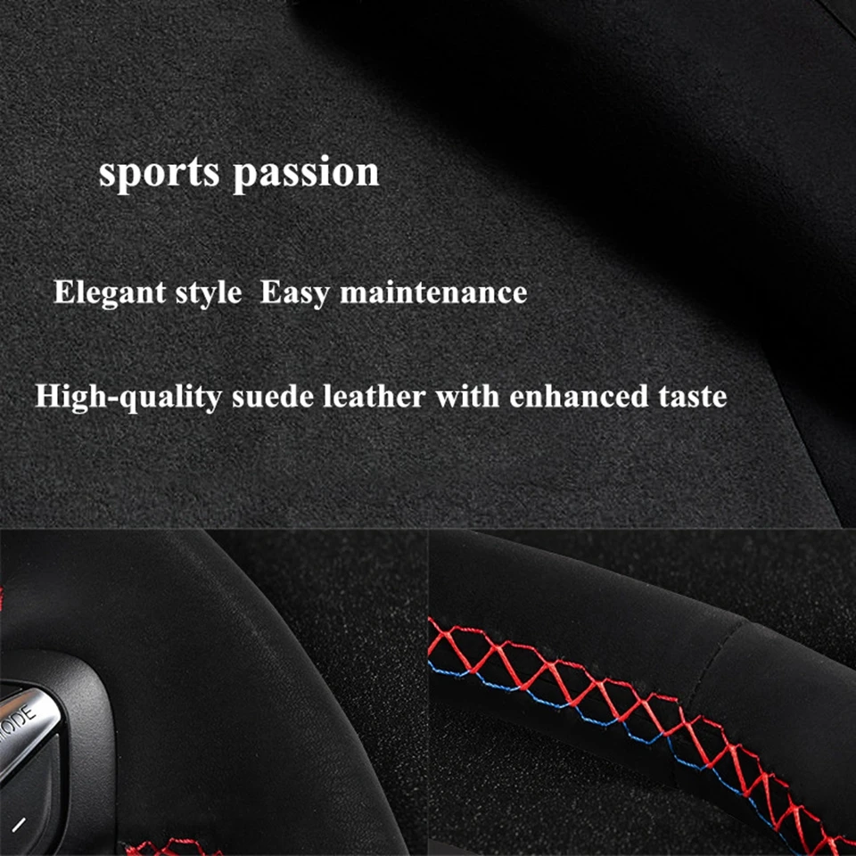 Wildleder Auto Lenkrad Geflecht Für BMW E60 E61 530d 545i 550i E63 E64 630i 645Ci 650i Auto Lenkrad Abdeckung – Detail 6