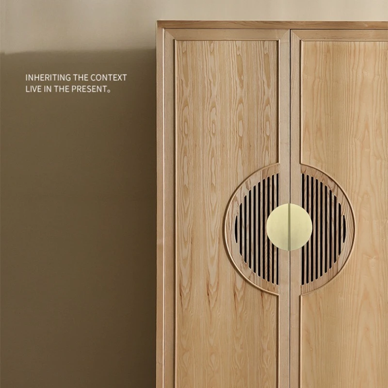 

Half circle handle, open cabinet, simple copper color, black circular entrance, bathroom cabinet, furniture, door handle