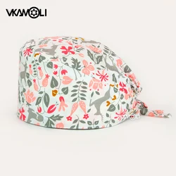Reusable cotton printed surgical caps for pediatric clinics, dentists and nurses