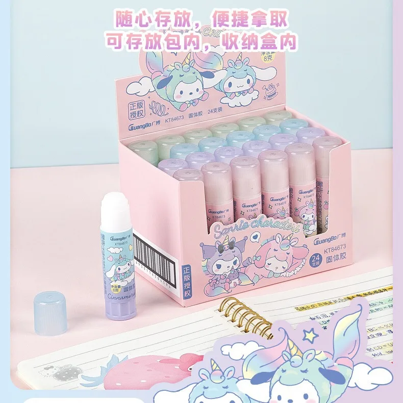 guangbo-sanrio-licensed-8g-pva-solid-glue-sticks-cute-cartoon-for-student-office-diy-paper-document-bonding-kids-office-workers