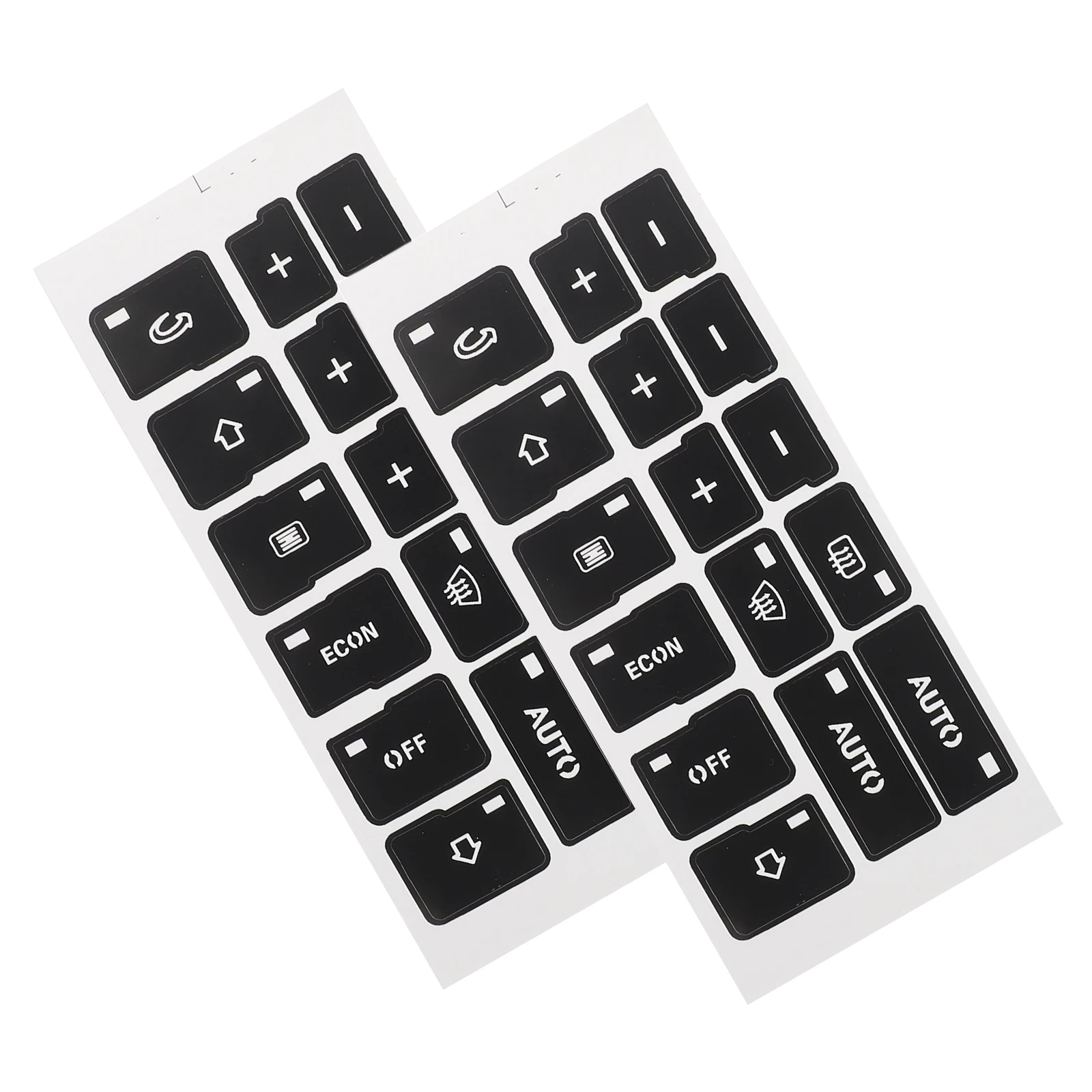 

2pcs Car Interior Button Stickers Durable Fade Resistant Easy Peel Stick Repair Worn Dash Console Audio Switch Control