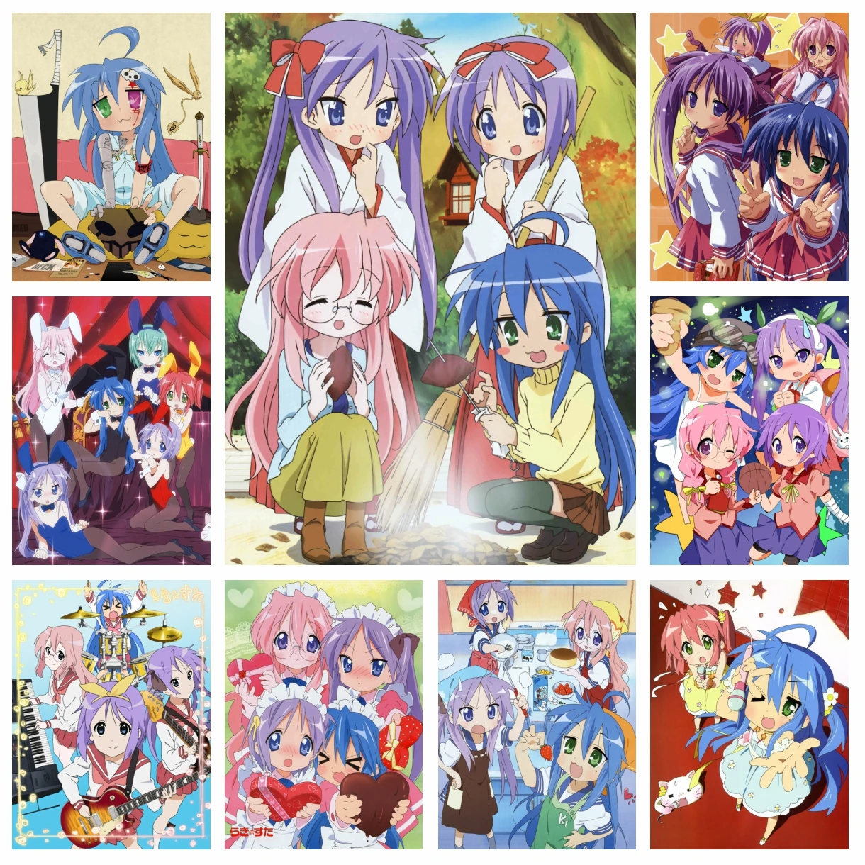 

Полный дрель Lucky Star аниме алмазная живопись со стразами мультфильм Izumi Konata вышивка крестиком картина мозаика домашний декор