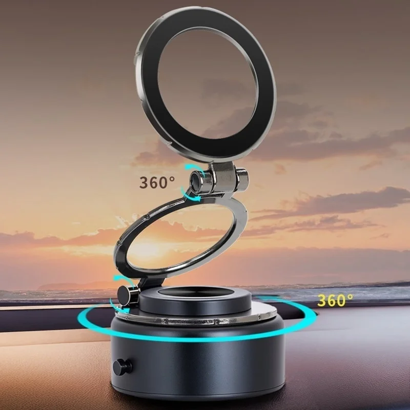 Electric Vacuum Magnetic Car Phone Mount 360 Rotation Suction Cup Car Mirro Gym Bath Shower Bracket for Iphone 16 15 14 Samsung