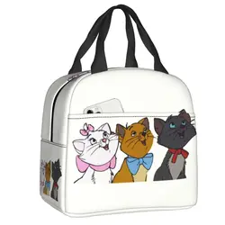 Custom Marie Cat Lunch Bag Portable Cartoon Kitten Thermal Cooler Insulated Lunch Box Picnic Travel Food Tote Bags