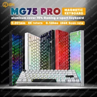 IROK MG75 Pro MG75 Max teclado mecánico magnético de aluminio para ordenador de juegos 75% disparador rápido 8K RGB Hotswap Gamer Keeyboard