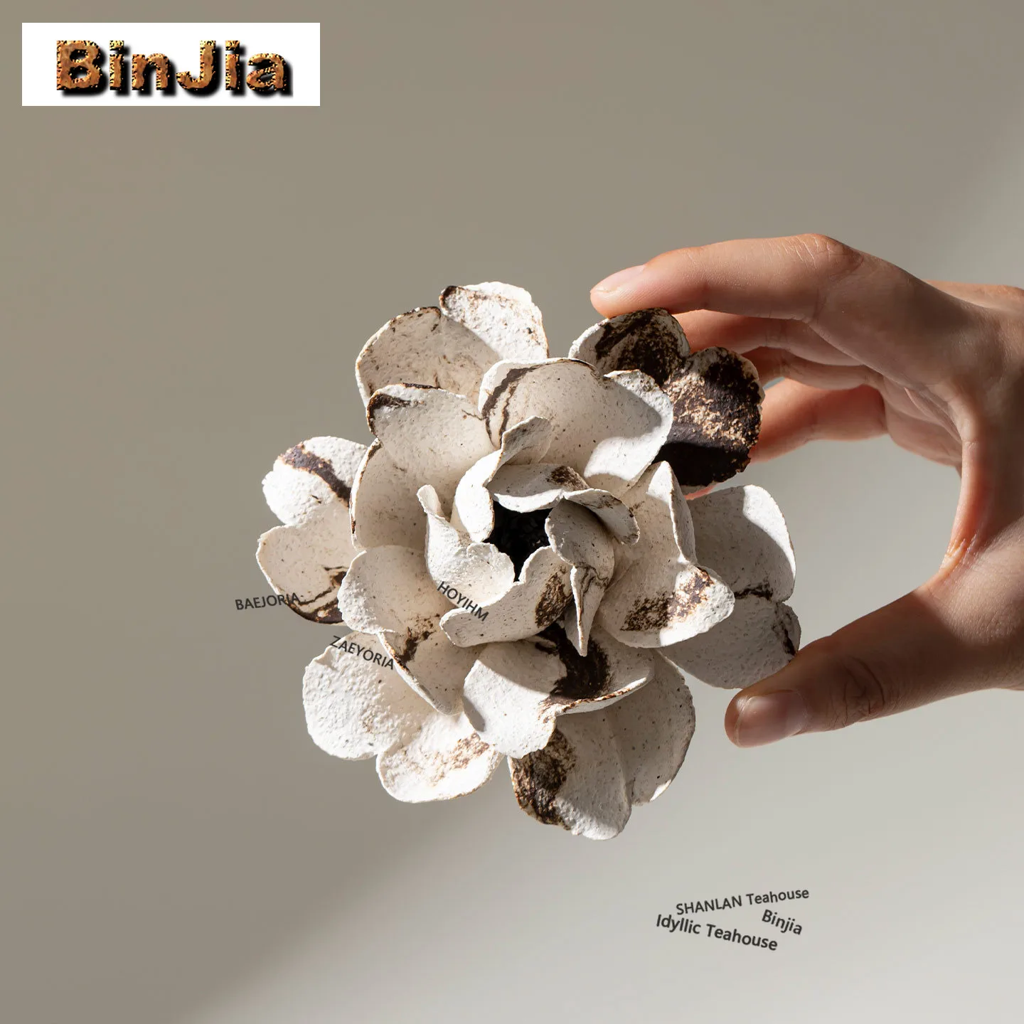 BAEJORIA Fingers Holding Flowers Incense Holder Incense Smoke Waterfall Incense Burners Consecrate Censer Teaset Decoration Gift