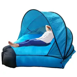 Inflatable Sofa Air Recliner Sofa With Tent Windproof Air Pump Free Lounger UV-Resistant Fishing Camping Outdoor Party Picnic