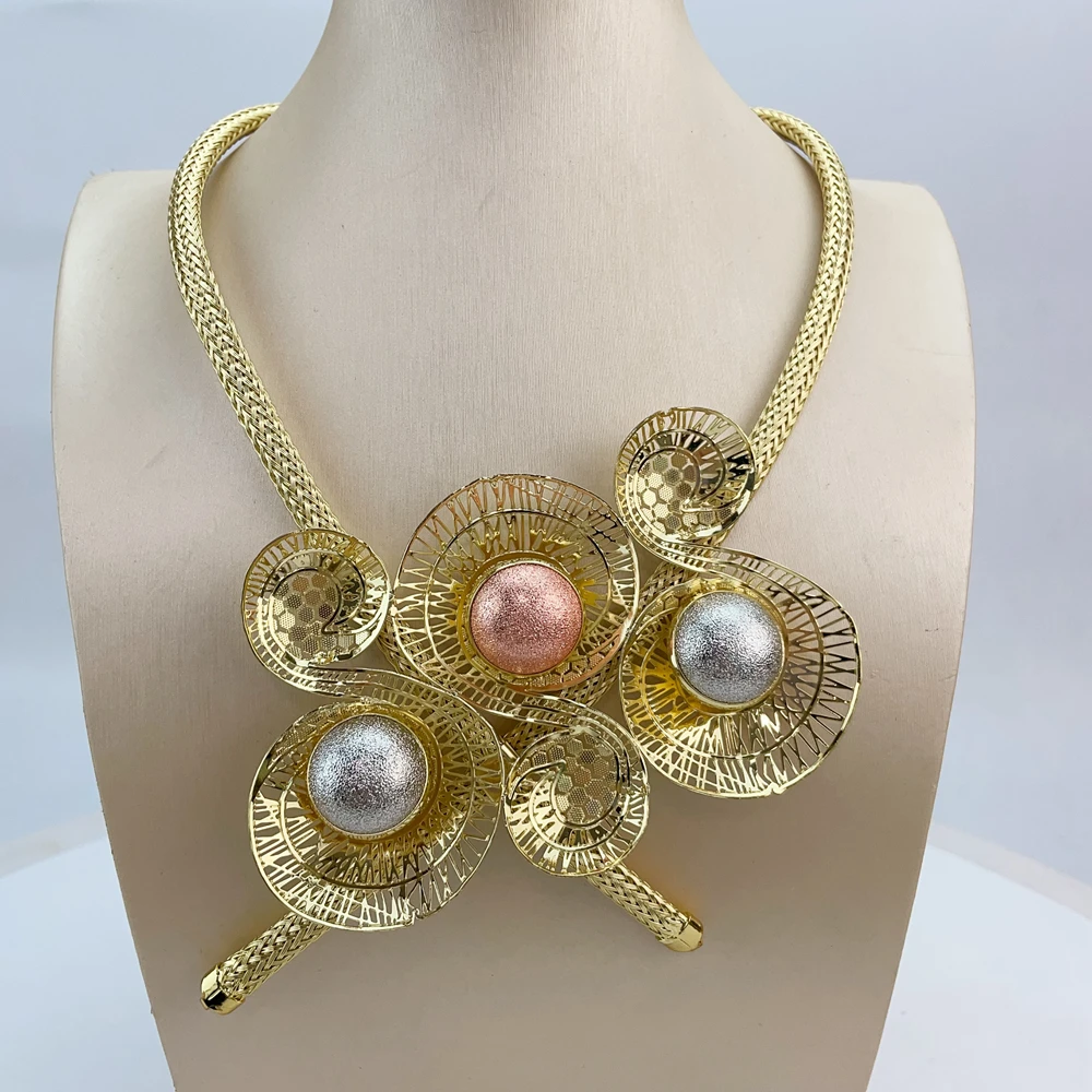 EMMA موضة 4 قطعة Waterdrop الفاخرة البرازيلي مجموعات مجوهرات للنساء حفل زفاف دبي مجموعات مجوهرات الزفاف FHK20776