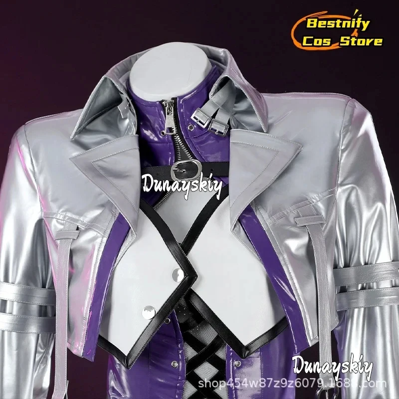 

3,k;6\g/CosplayNaraka: Bladepoint Shermie Cosplay Costume PU leather Jacket+Hip Wrap Dress Anime Viper Ning Role-play Gik;6,y'9\