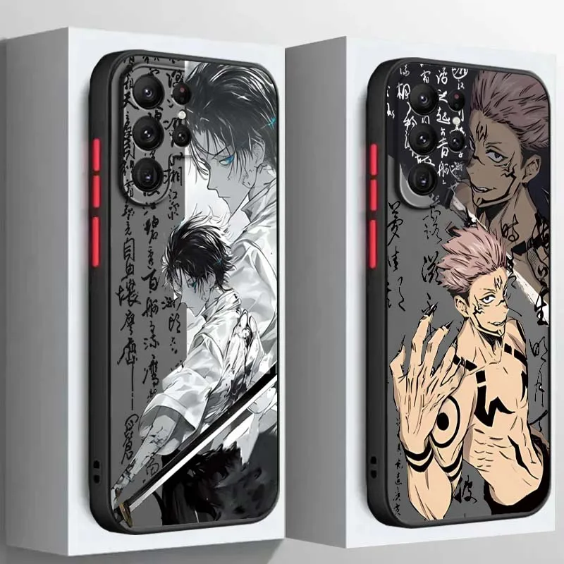 

Jujutsu Kaisen Comic Anime Art For Samsung A56 A42 A36 A34 A33 A32 A23 A16 A04 A03 Note 20 5G Frosted Translucent Phone Case