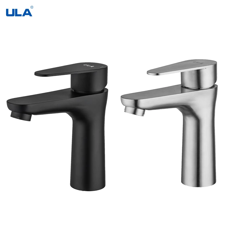 

ULA Black Bathroom Basin Faucet Washbasin Mixer Tap Hot Cold Water Mixer Taps Single Handle Waterfall Bathroom Sink Faucet