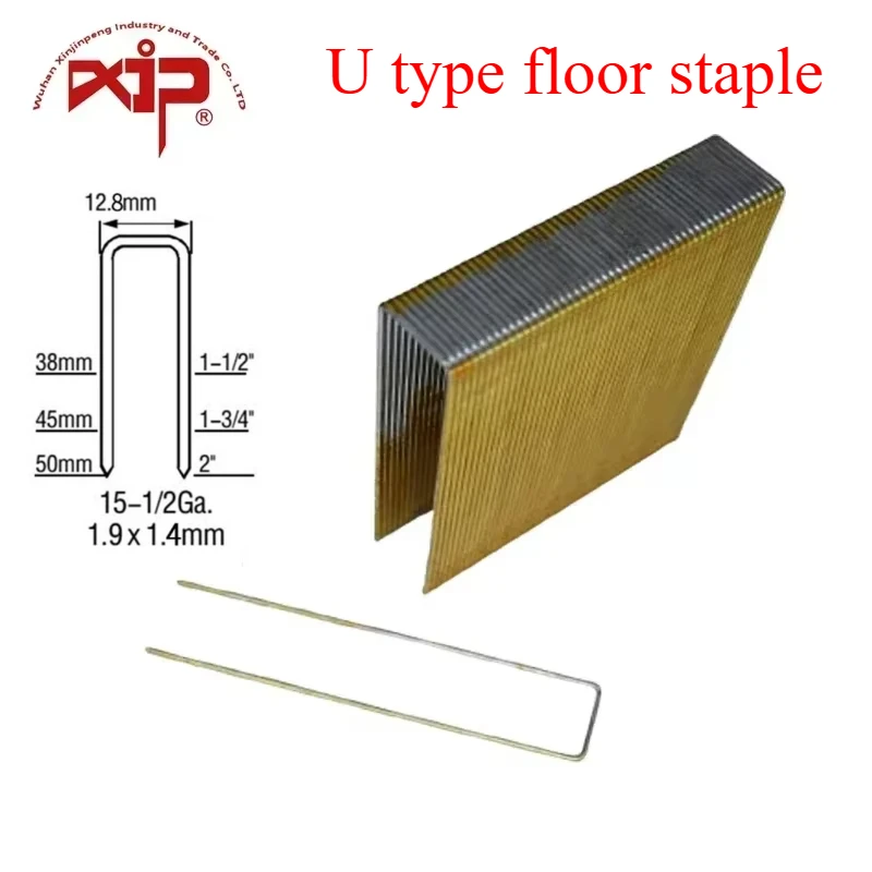 U Type Nails 15GA Q1514 Staples Heavy Wire Staple 500 PCS Uphostery Staple Pins Strip Tacks for Pneumatic Nail Guns Wooden Floor