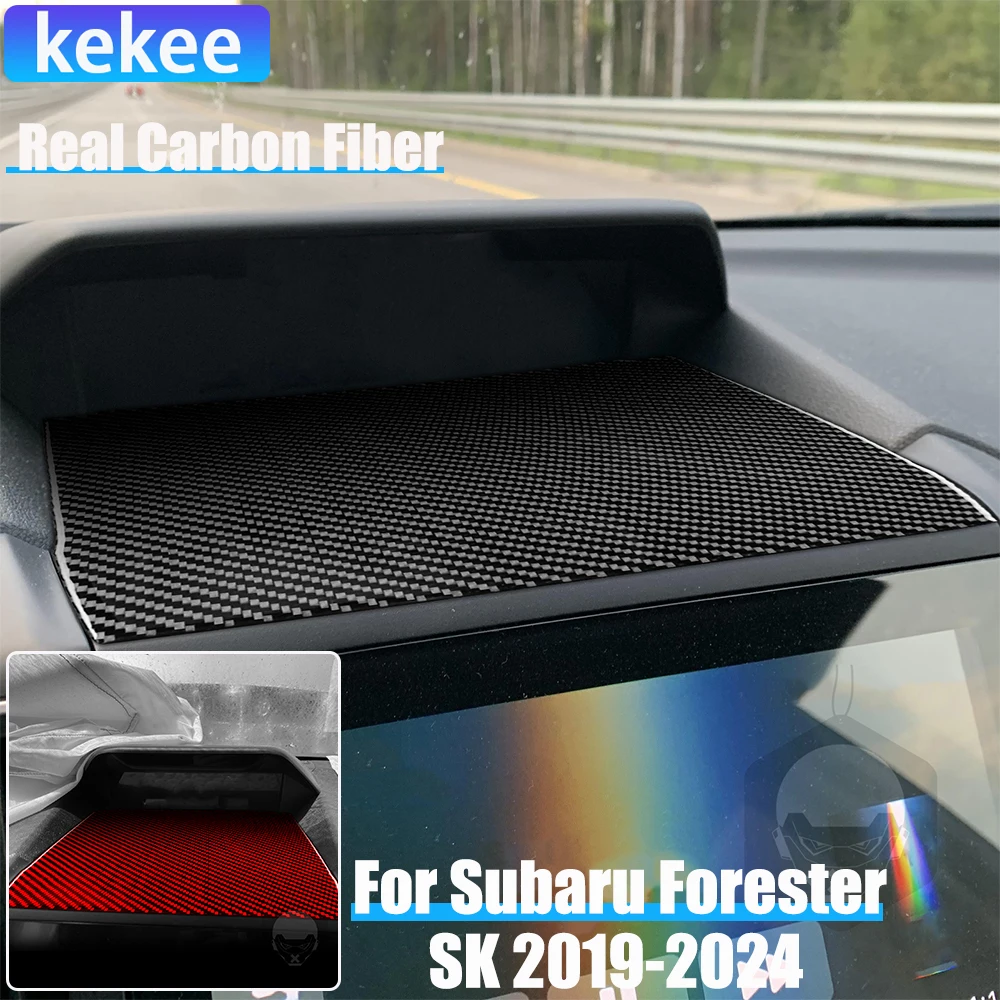 

Настоящее углеродное волокно, автомобильные аксессуары, накладка на панель приборной панели, мягкая наклейка для Subaru Forester SK 2019 2020 2021 2022 2023 2024
