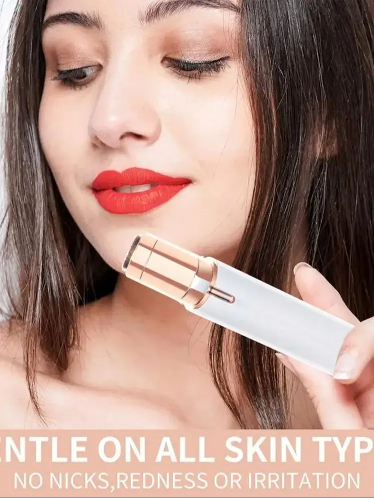 Gezichtsscheerapparaat en wenkbrauwtrimmer Oplaadbaar Lippen Lichaam Gezichtshaarverwijderaar Dames Elektrisch Draagbaar Waterdicht 3D-drijvend mes - afbeelding 2
