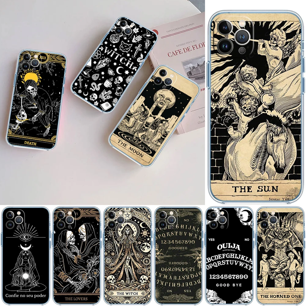 Funda LO93 con Diseño de Tarot y Luna para Motorola E13 E15 E20 E22 E22I E22S E30 E32 E40 E7 E7I G Plus Power Play Stylus G22 G14