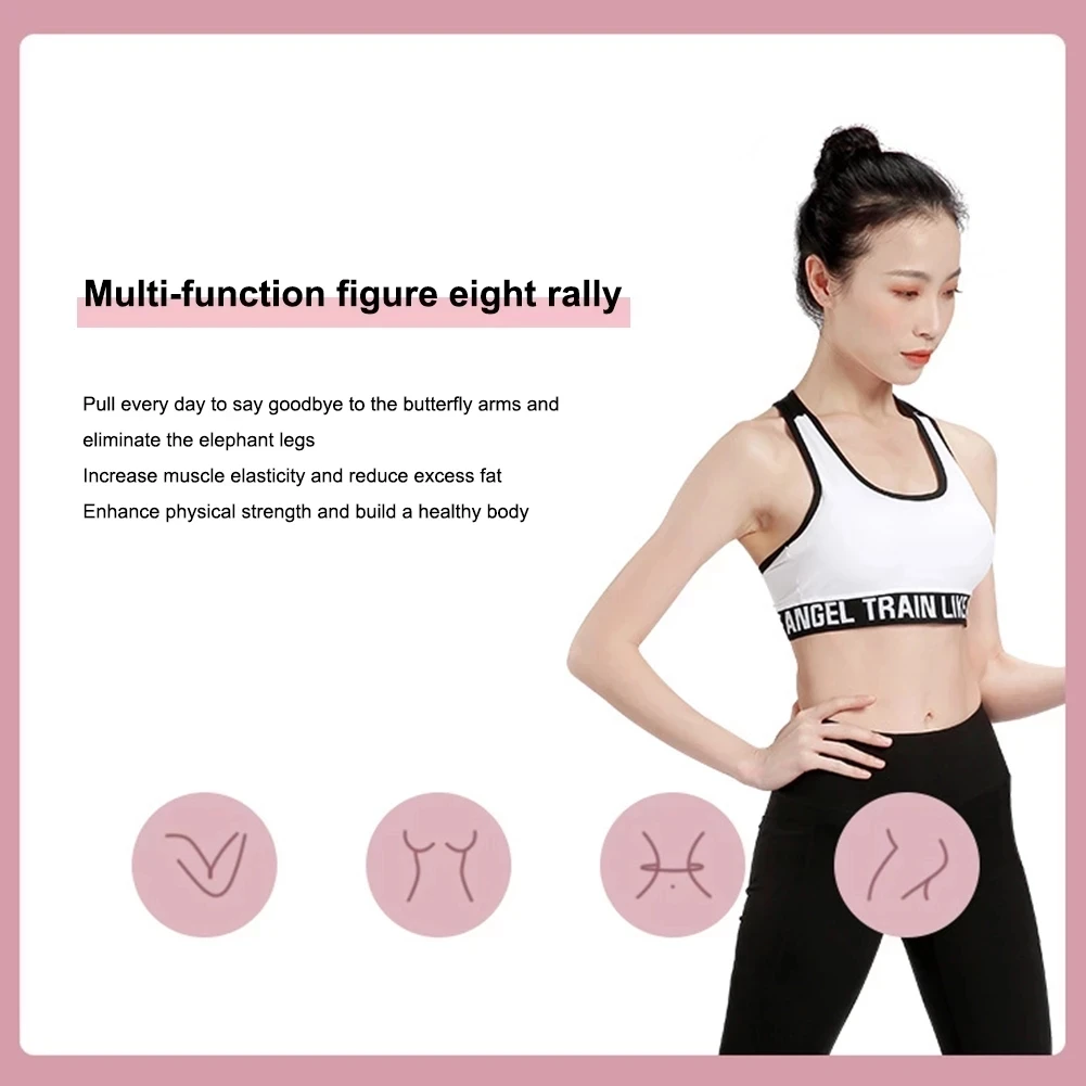 Resistance Bands Yoga 8 Word Tension Device Back Training Rope Open Neck Stretch Belt Silicone Fitness Equipment Arm Exercise