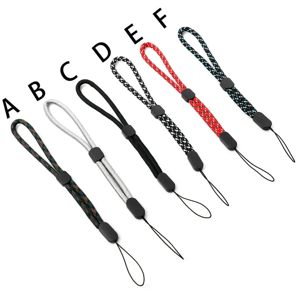 Colorful Polyester Anti-dropping Mobile Phone Rope Wrist Strap Key Chain Hand Lanyard