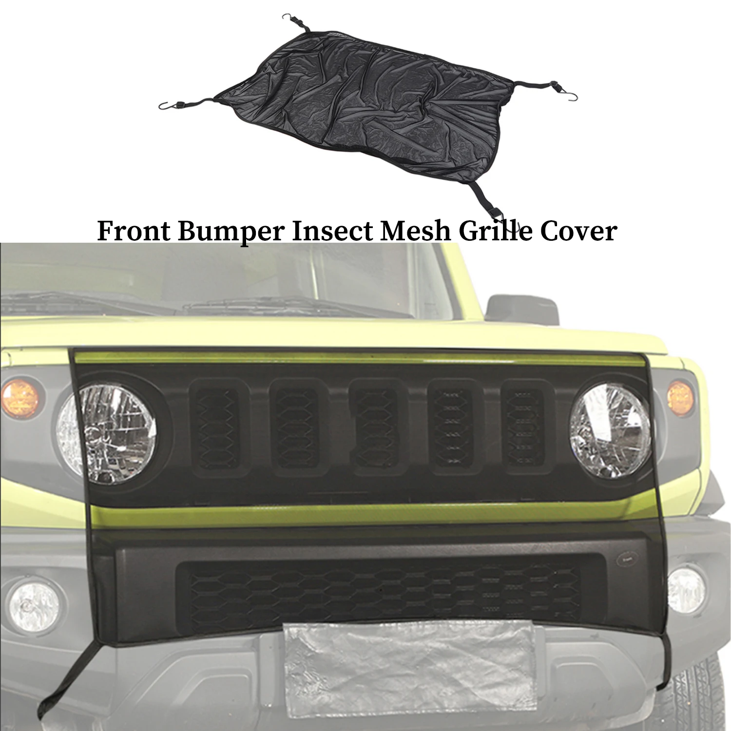 المصد الأمامي للسيارة شبكات الحشرات شبكة غطاء مصبغة شاشة البعوض لسوزوكي جيمي JB23 JB43 JB64 JB74 1997 حتى الملحقات الخارجية