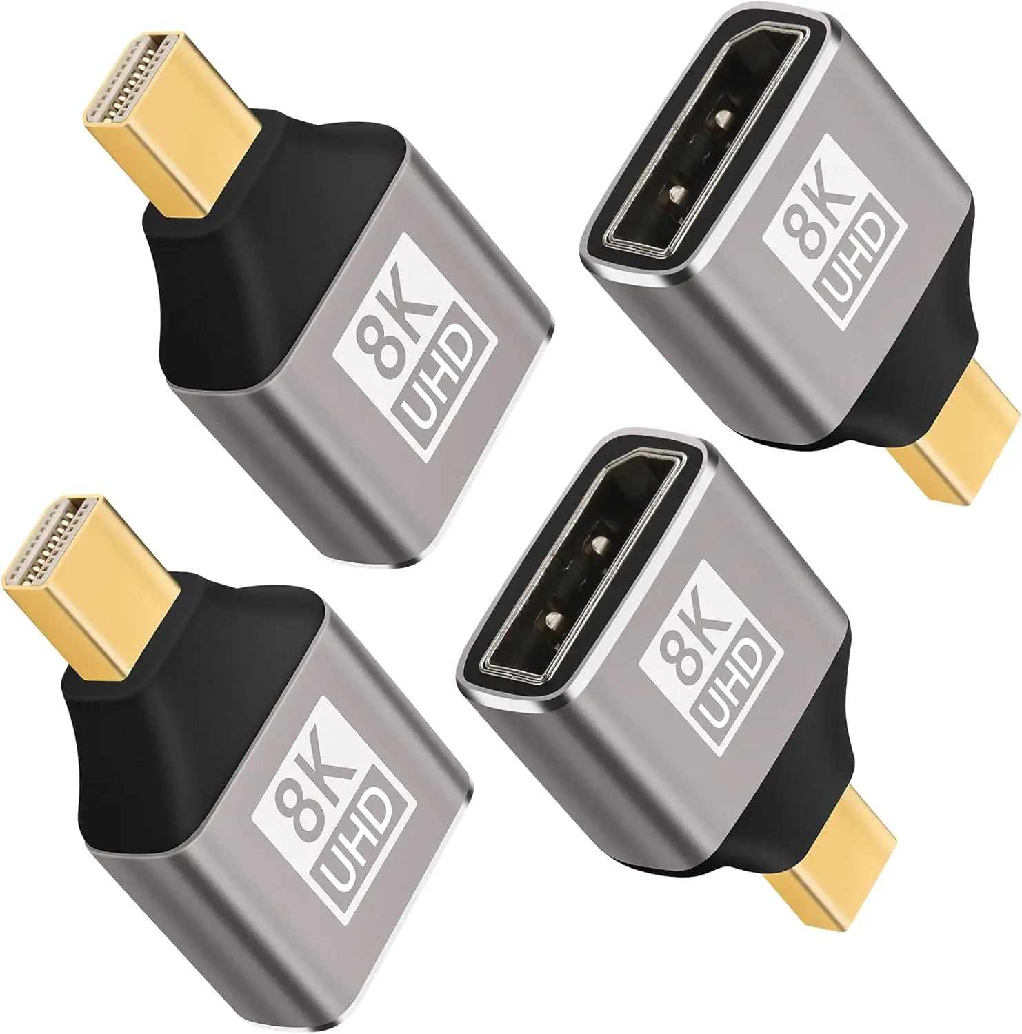 10 قطعة Mini DP 2.1 أنثى إلى Mini DP ذكر محول ثنائي الاتجاه يدعم 8K/60 هرتز لأجهزة الكمبيوتر المحمول شاشة ألعاب التلفزيون مع مخرج تيار متردد