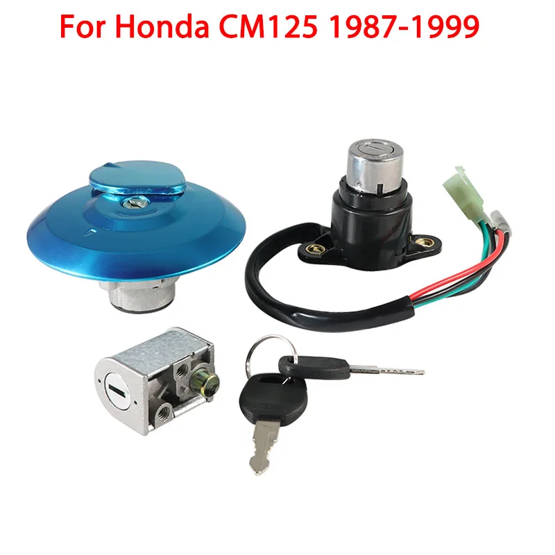 Motorcycle Fuel Gas Tank Cap Cover Lock Set For Honda CM125 1987 1988 1989 1990 1991 1992 1993 1994 1995 1996 1997 1998 1999 New