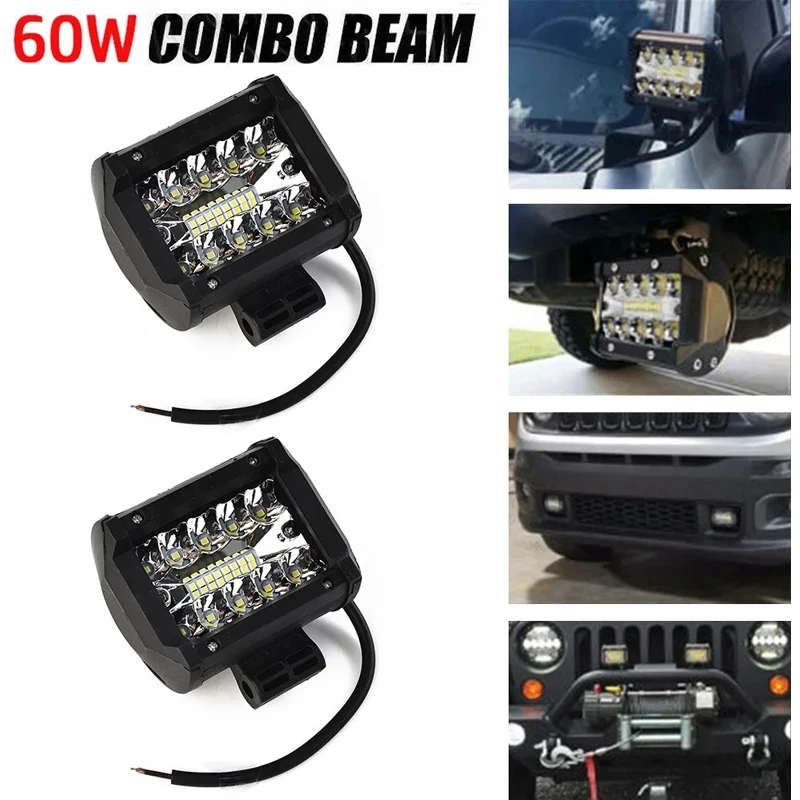 1PCS 12v Offroad Spot Flood Combo Work Light LED Light Bar Superbright 6000K for Car SUV 4x4 Boat ATV Barra LED Headlights