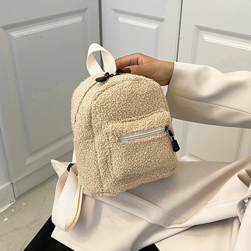 Frauen Rucksack adrette Stil Frauen Blumen Druck Plüsch Rucksack lässig Damen kleinen Rucksack Mini Rucksäcke Umhängetasche