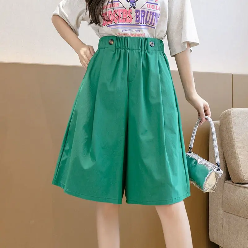 Shorts for Women Culotte Half Wide Knee Length High Waist Skirt Pants Mid Short Woman Bermuda Designer Wholesale Casual Design