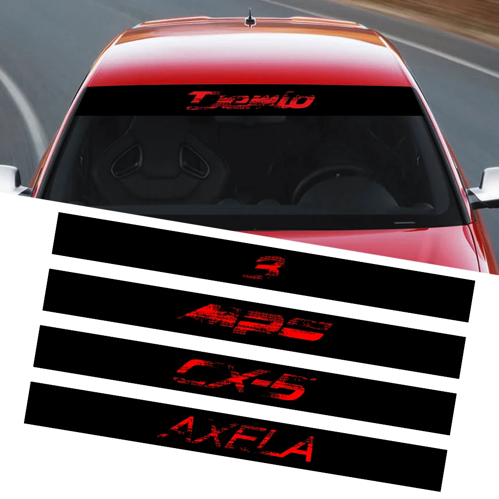Car Stickers Front Patterned Windshield Decals For Mazda Demio CX-5 CX-3 MPS Axela Atenza 3 6 MS Car Accessories Exterior Decor