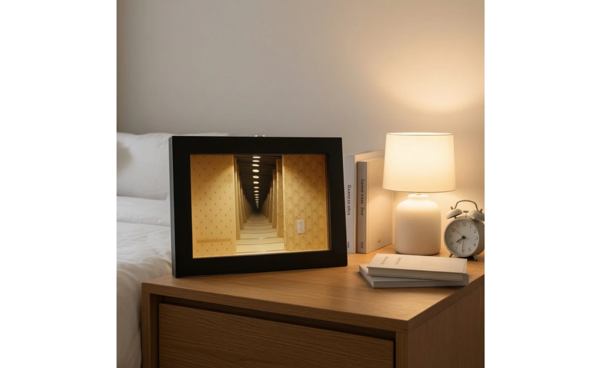Wooden Mirror Frame Minimal Tabletop Mirror Decor Aesthetic Compact for Shelf, Bedroom Wooden Mirror Frame Minimal Tabletop Mirror Decor Aesthetic Compact for Shelf, Bedroom