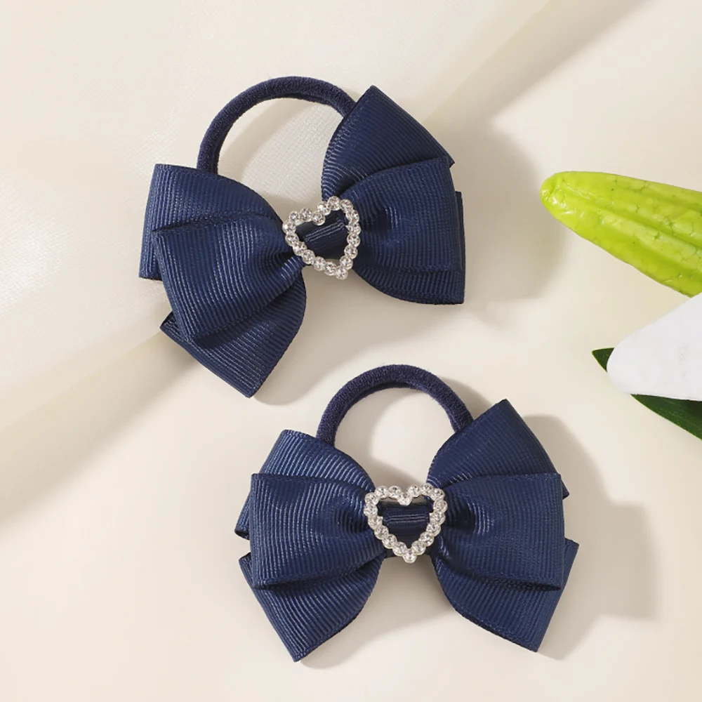 BABY BOWS 2 Stück/Set Kinder Mädchen Niedliche Doppelschichtige Schleifen-Haargummis Haarbänder Kinder Basis-Pferdeschwanz-Kopfschmuck Haaraccessoires – Detail 34