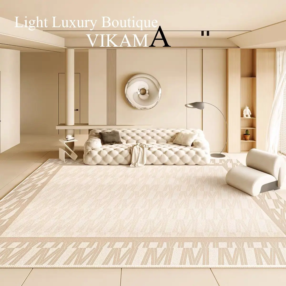 

VIKAMA Geometric Pattern Carpet, Wear - Resistant & Easy - Care, Living Room Decoration, Light Luxury Home Decor