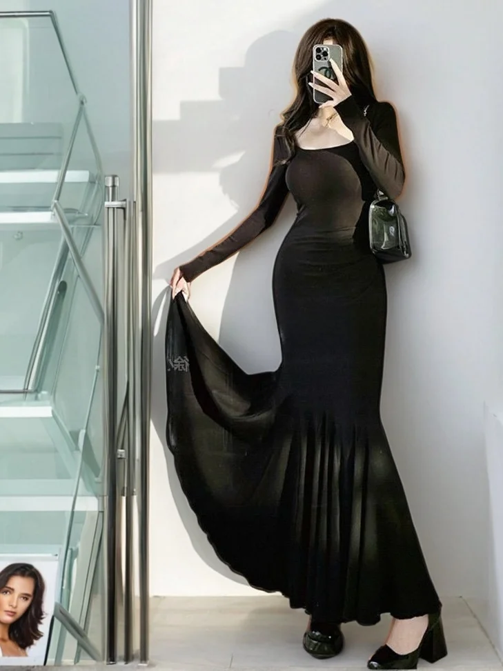 Talla grande Micro grasa MM paso a paso Puffy Dr Spicy Girl adelgazante envolvente alrededor de la cola Fi larga Dr coreano Sle cintura alta