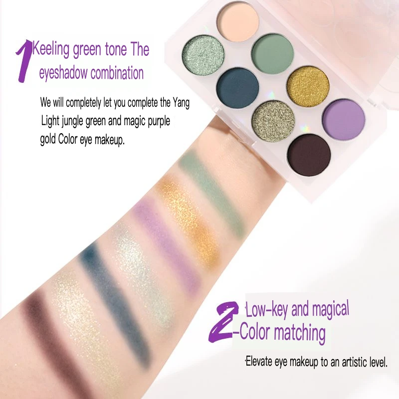 Palette di ombretti Ucanbe a 8 colori, una tavolozza di trucco COS perlescente opaca viola che è versatile e non sbiadisce