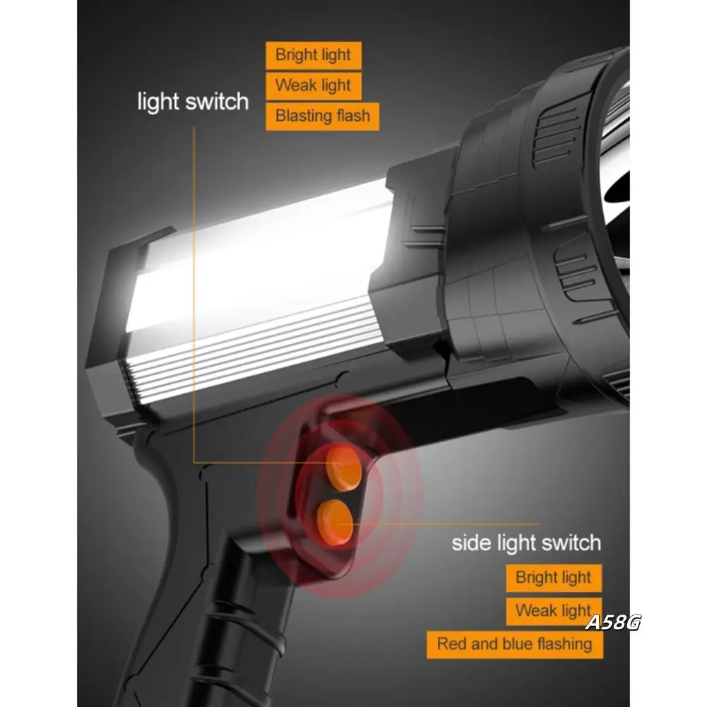 

Superbright Spotlight Handheld Flashlight Rechargeable 18650 Battery Included 3 Mode Light USB Power Charger