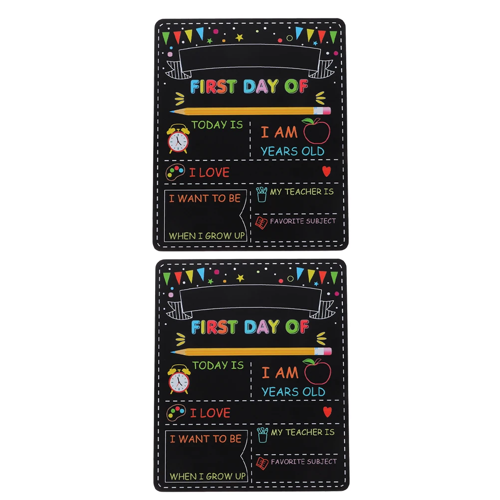 

2PCS Student Blackboard Double Sided Chalkboard Sign First Day Frame Kindergarten Office Supplies Mini Reusable