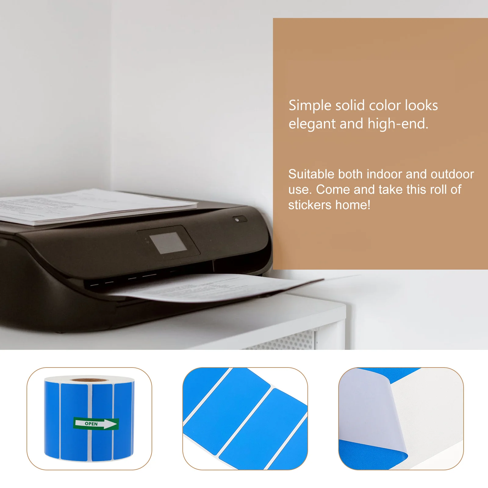 

1500pcs Colorful Label Paper Copper Plate Adhesive Stickers Waterproof Clothes Price Tags Simple Useful Writable Plain for File